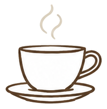 湯気の立つコーヒーカップ